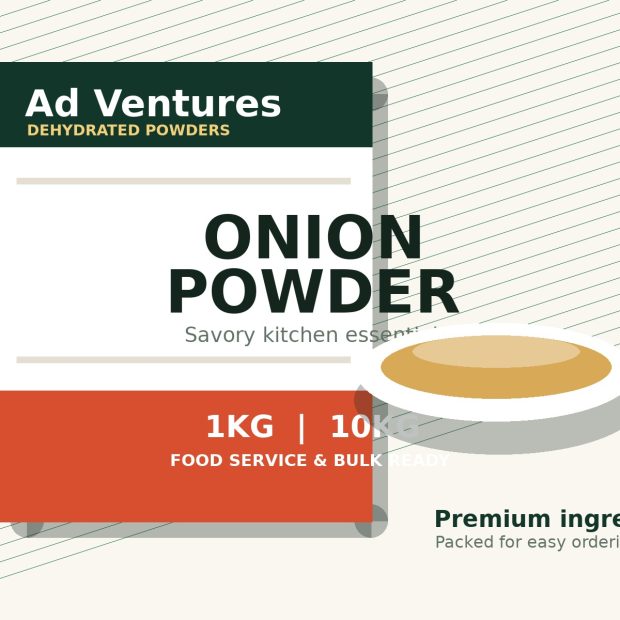 Onion Powder Ad Ventures branded pack mockup